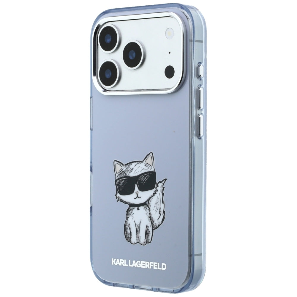 Custodia MagSafe per Apple iPhone 18 Pro Max / 17 Pro Max, Karl Lagerfeld, IML Choupette Body Sketch Print, Blu
