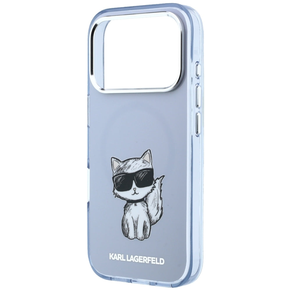 Custodia MagSafe per Apple iPhone 18 Pro Max / 17 Pro Max, Karl Lagerfeld, IML Choupette Body Sketch Print, Blu