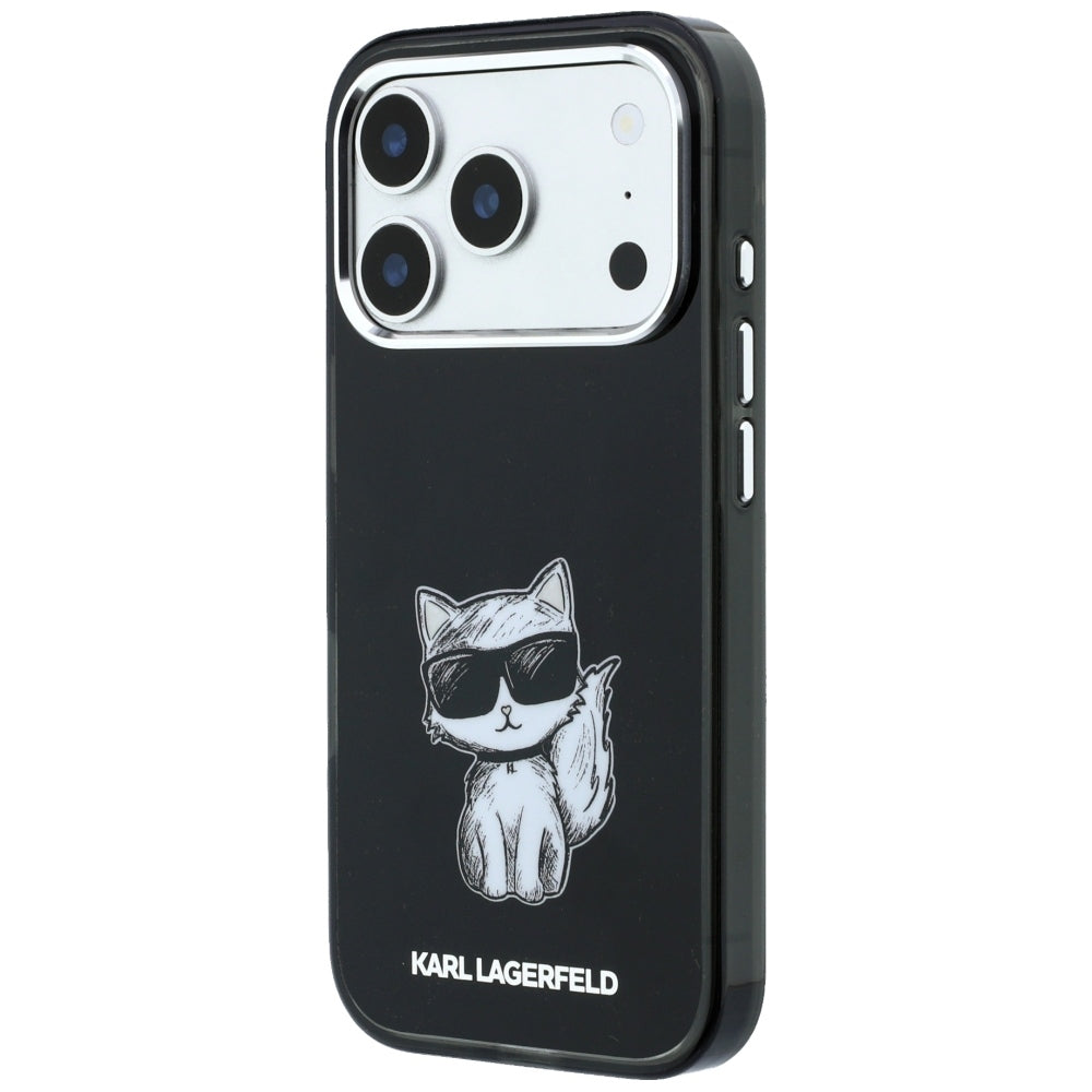 Custodia MagSafe per Apple iPhone 18 Pro Max / 17 Pro Max, Karl Lagerfeld, IML Choupette Body Sketch Print, Nera