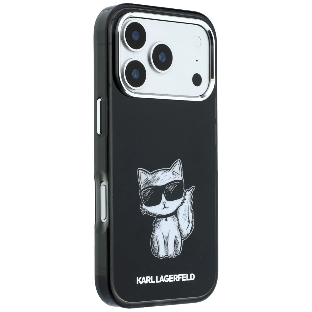 Custodia MagSafe per Apple iPhone 18 Pro Max / 17 Pro Max, Karl Lagerfeld, IML Choupette Body Sketch Print, Nera