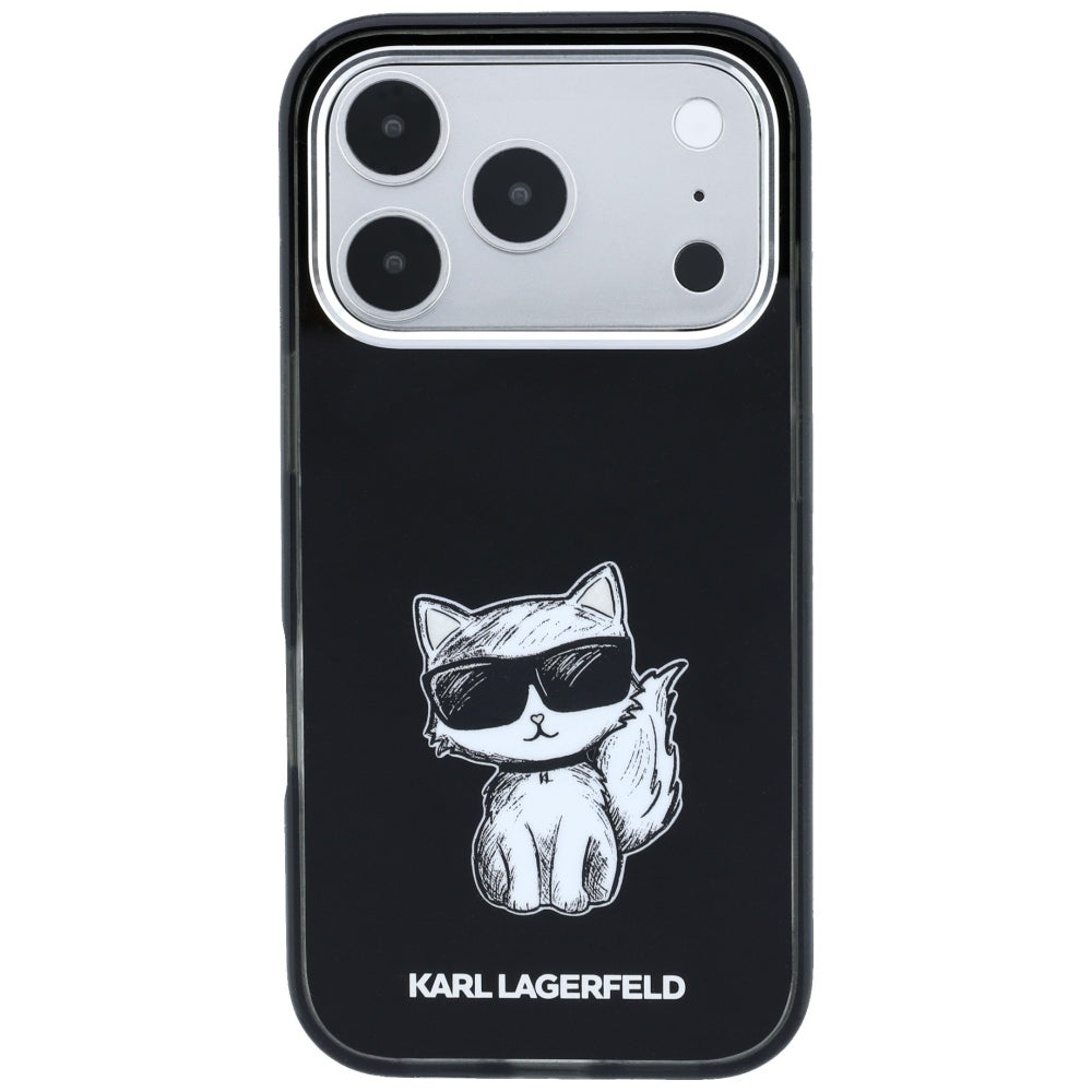 Custodia MagSafe per Apple iPhone 18 Pro Max / 17 Pro Max, Karl Lagerfeld, IML Choupette Body Sketch Print, Nera