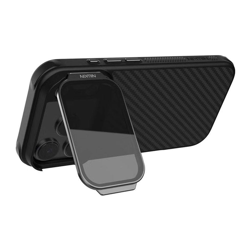Custodia MagSafe per Apple iPhone 18 Pro Max / 17 Pro Max, Nillkin, CarboProp con copertura trasparente nera per lenti, Nera