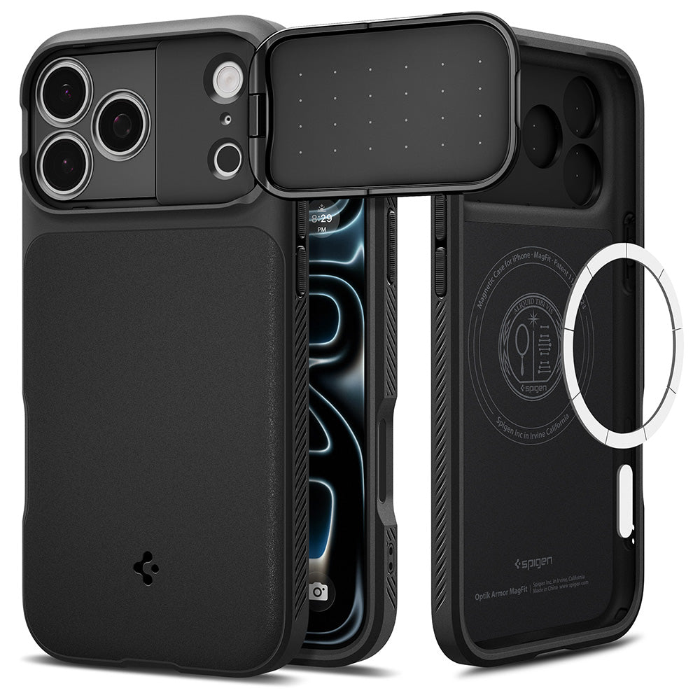 MagSafe Case for Apple iPhone 18 Pro Max / 17 Pro Max, Spigen, Optik Armor, Black ACS09900