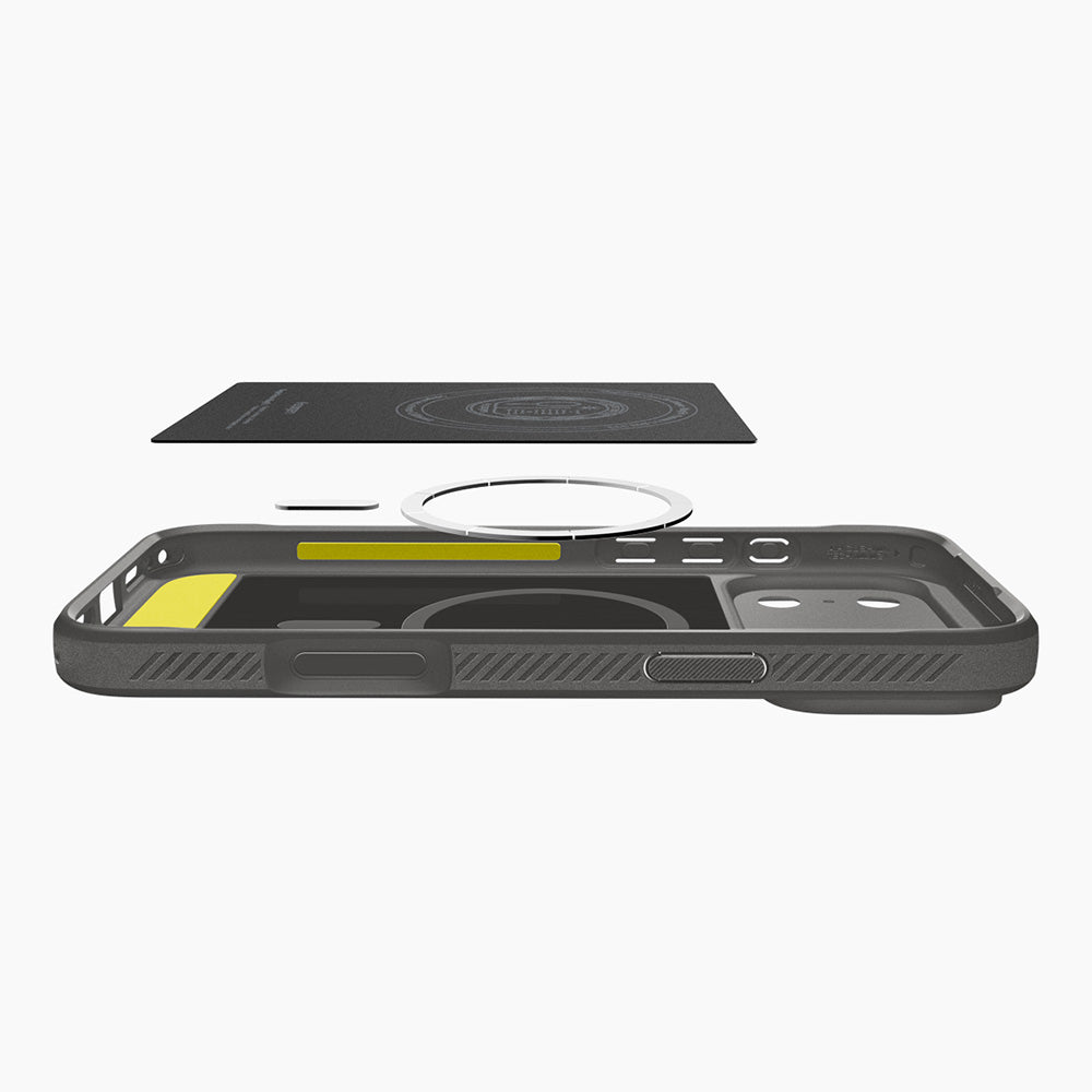 Custodia MagSafe per Apple iPhone 18 Pro Max / 17 Pro Max, Spigen, Rugged Armor, Grigio ACS12110