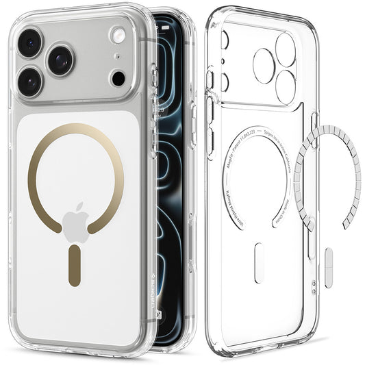 Custodia MagSafe per Apple iPhone 18 Pro Max / 17 Pro Max, Spigen, Ultra Hybrid, Oro Trasparente ACS12120
