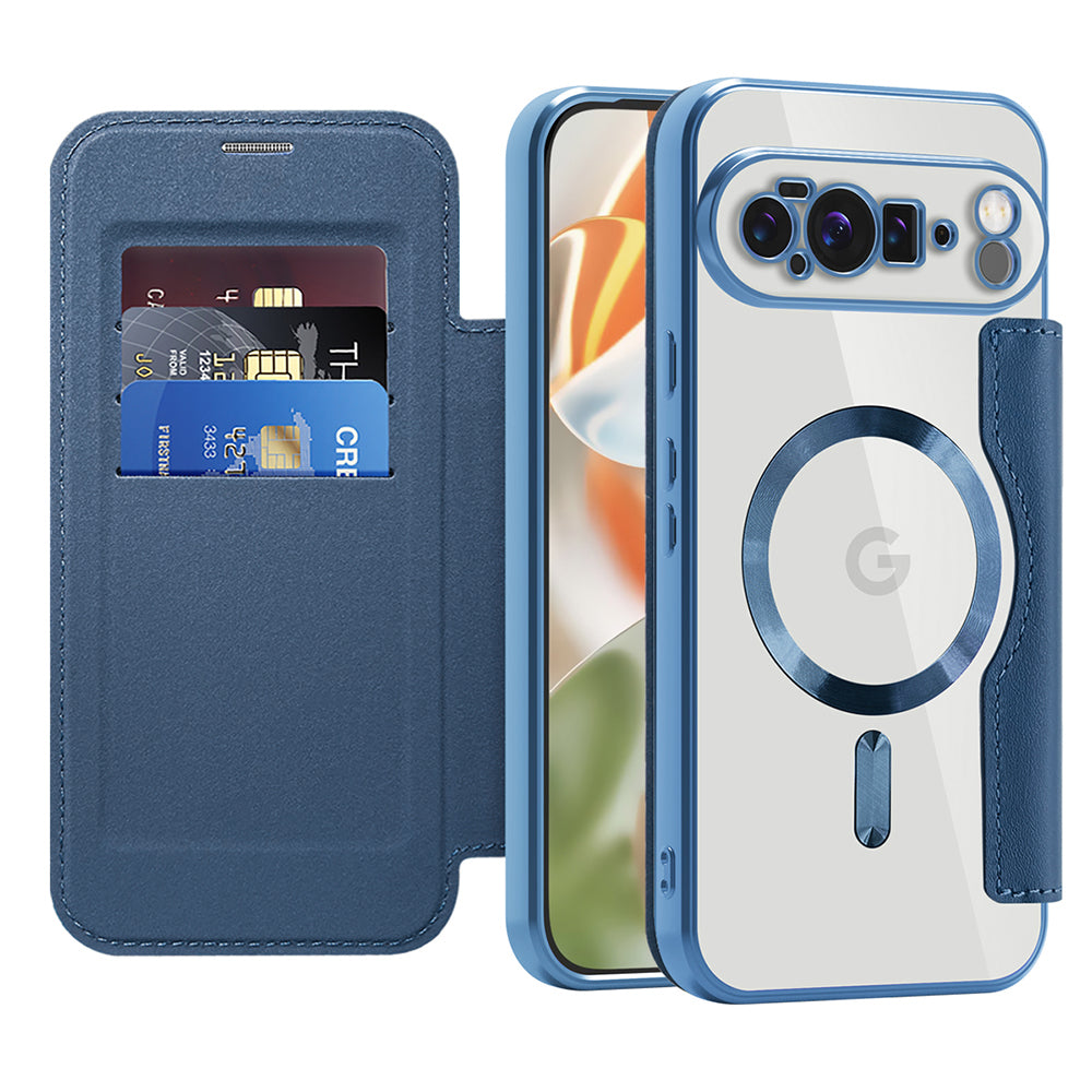 Custodia MagSafe per Google Pixel 10 Pro XL, Techsuit, SmartMag Book, Blu