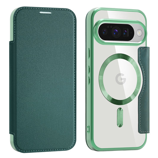 Custodia MagSafe per Google Pixel 10 Pro / 10, Techsuit, SmartMag Book, Verde