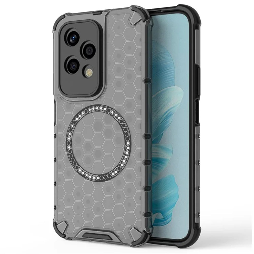 Custodia MagSafe per Honor 200 Lite, Techsuit, HoneyComb Shield, Nera