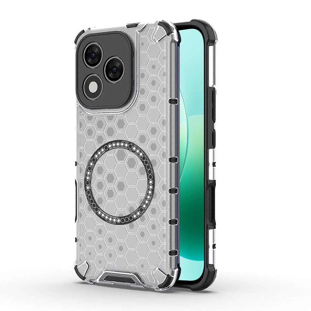 Custodia MagSafe per Honor 400 Lite, Techsuit, HoneyComb Shield, Bianca