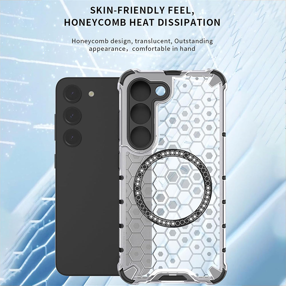 Custodia MagSafe per Honor Magic6 Lite, Techsuit, HoneyComb Shield, Bianca