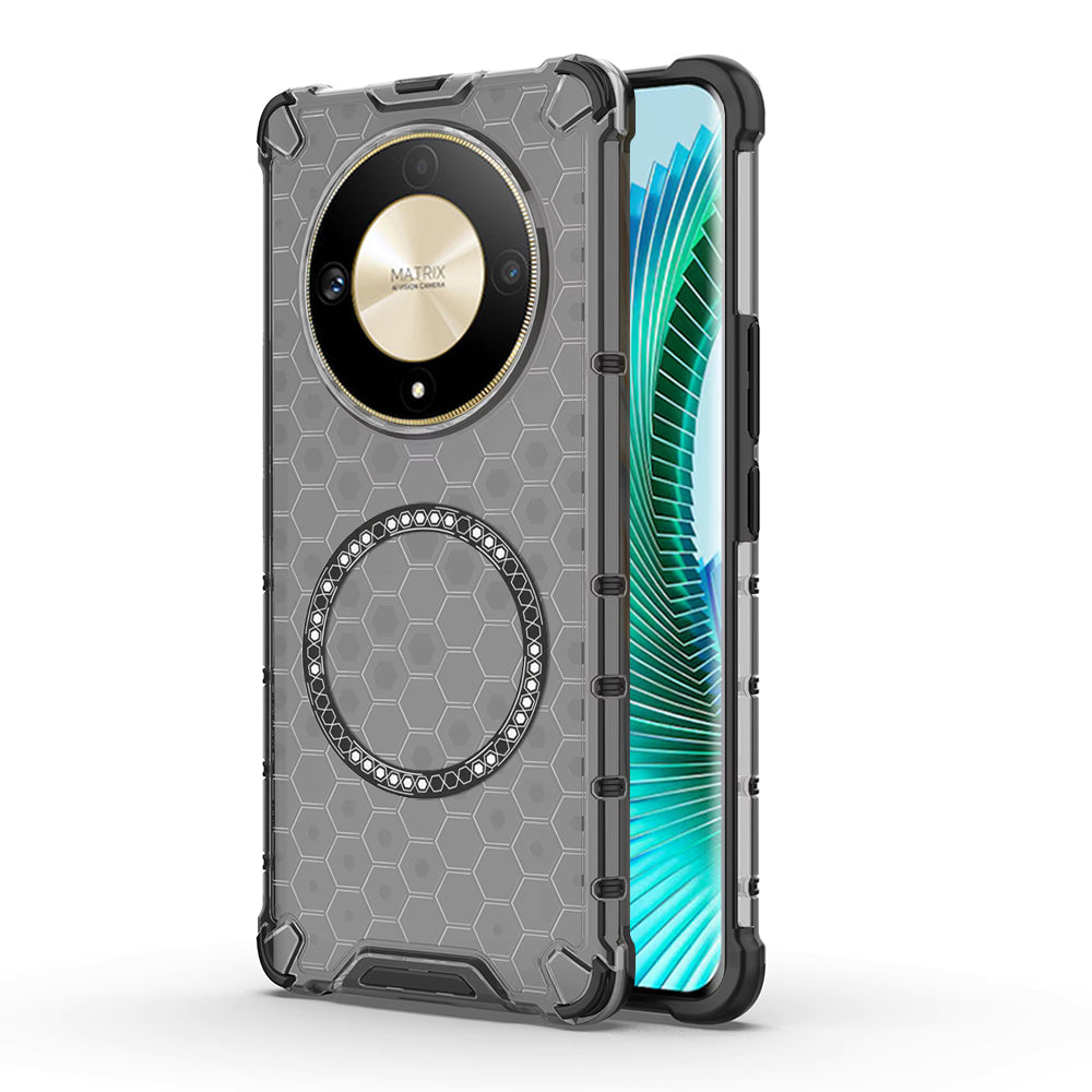 Custodia MagSafe per Honor Magic6 Lite, Techsuit, HoneyComb Shield, Nera
