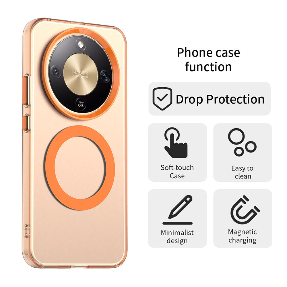 Custodia MagSafe per Honor Magic8 Lite, Techsuit, CandyCase, Arancione
