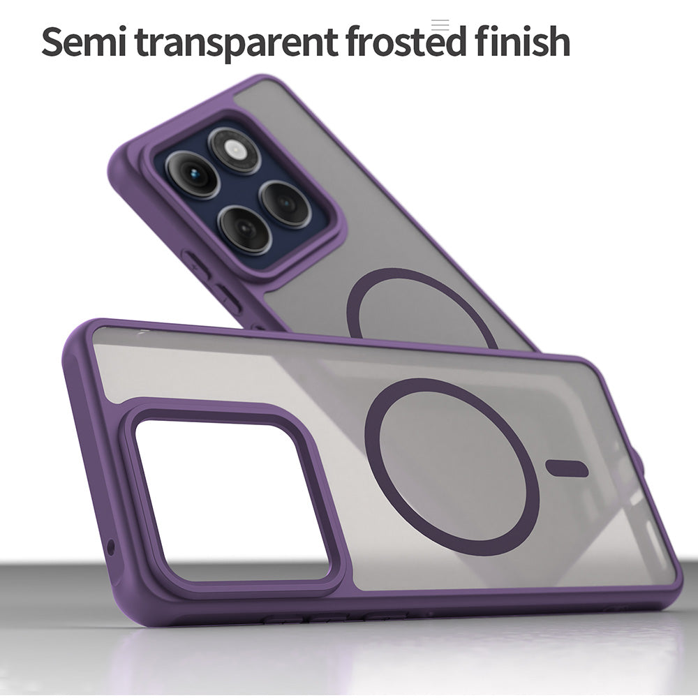 Custodia MagSafe per Motorola Edge 60 Pro, Techsuit, HaloFrost II (Foro Grande per Obiettivo), Viola