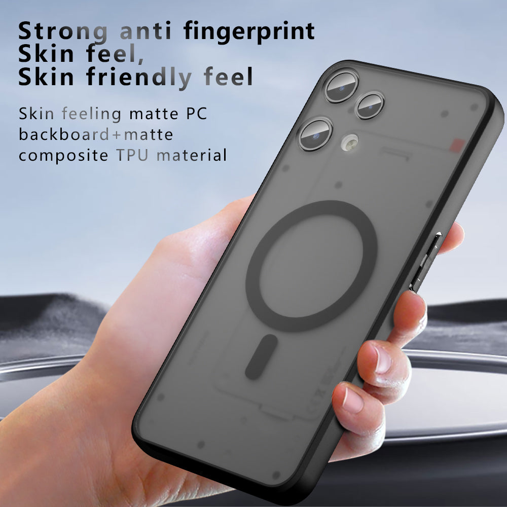 Custodia MagSafe per Nothing Phone (3a) Lite, Techsuit, PureFrost, Nera Satinata