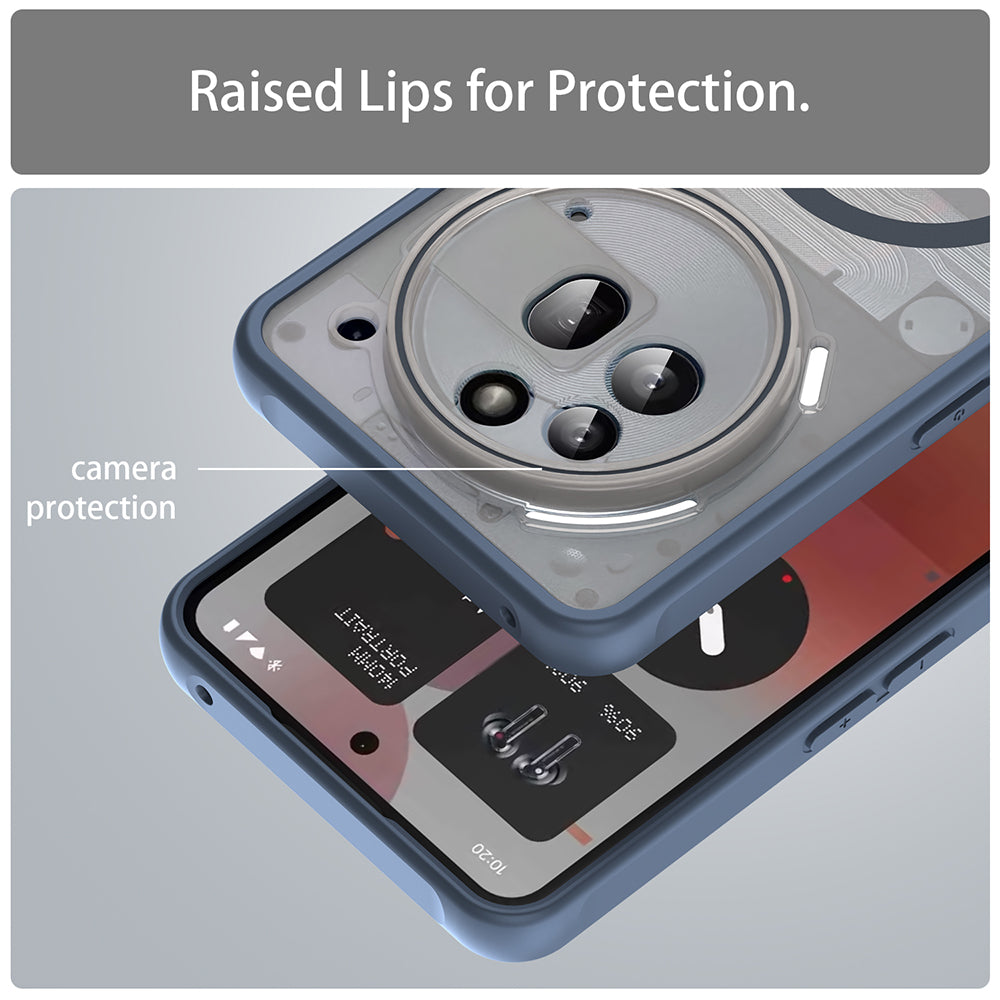 Custodia MagSafe per Nothing Phone (3a) Pro, Techsuit, HaloFrost II, Blu Navy