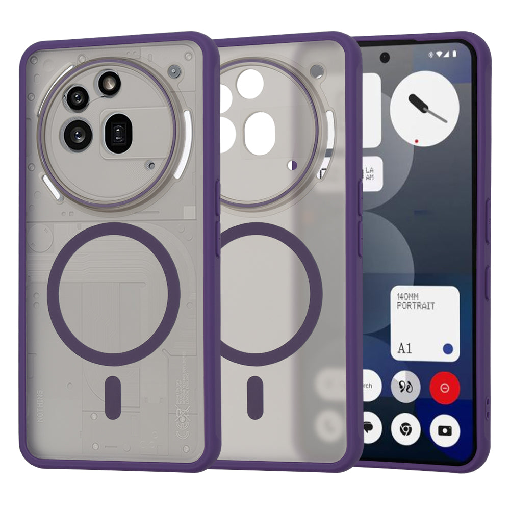 Custodia MagSafe per Nothing Phone (3a) Pro, Techsuit, HaloFrost, Viola Scuro