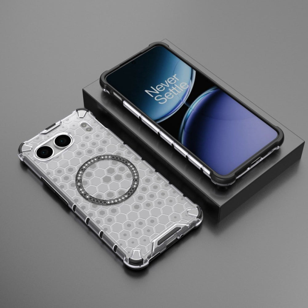 Custodia MagSafe per OnePlus Nord 4, Techsuit, HoneyComb Shield, Bianca