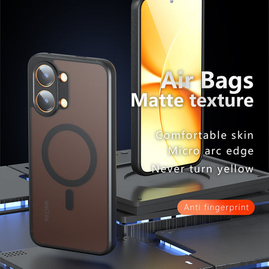 Custodia MagSafe per Oppo A6k 4G / A6x 4G / A6x, Techsuit, PureFrost, Nero Satinato