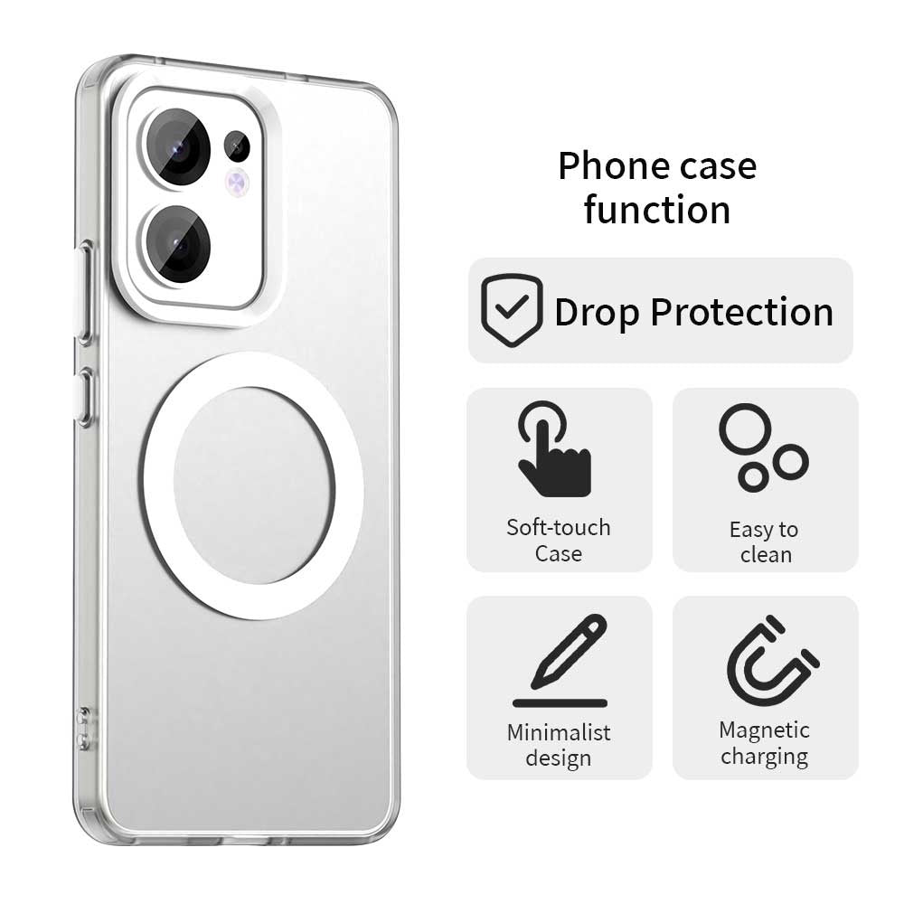 Custodia MagSafe per Oppo Reno13 FS 5G / Reno13 F 4G / Reno13 F, Techsuit, CandyCase, Bianca