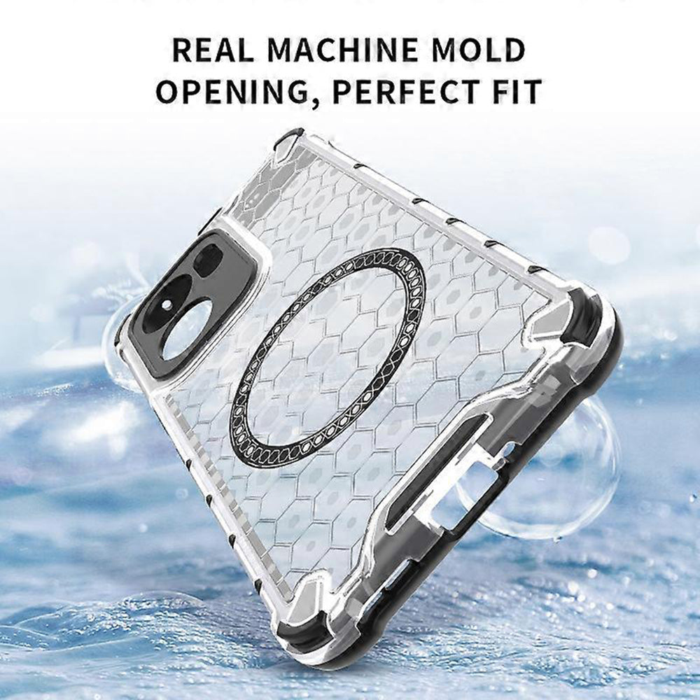 Custodia MagSafe per Oppo Reno13 FS 5G / Reno13 F 4G / Reno13 F, Techsuit, HoneyComb Shield, Bianca