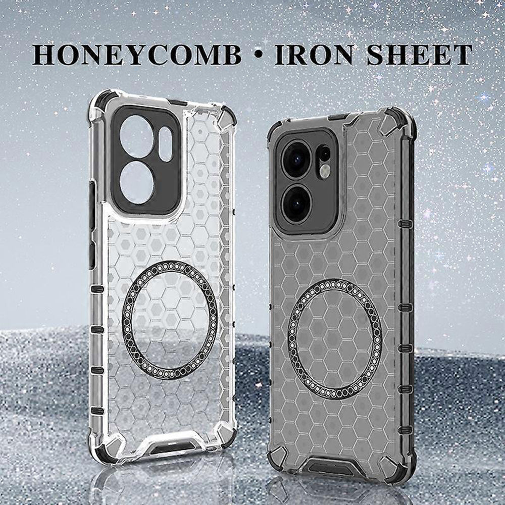 Custodia MagSafe per Oppo Reno13 FS 5G / Reno13 F 4G / Reno13 F, Techsuit, HoneyComb Shield, Bianca