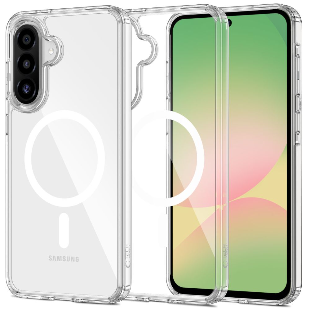Custodia MagSafe per Samsung Galaxy A56 A566, Tech-Protect, Flexair Hybrid, Trasparente