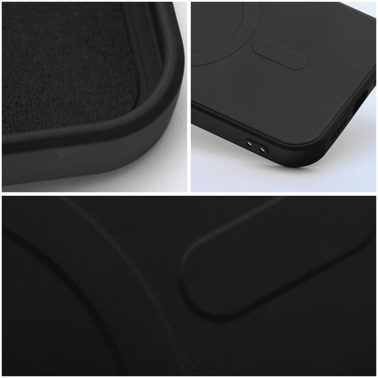 Custodia MagSafe per Samsung Galaxy A36 A366, OEM, Silicone Mag, Nera