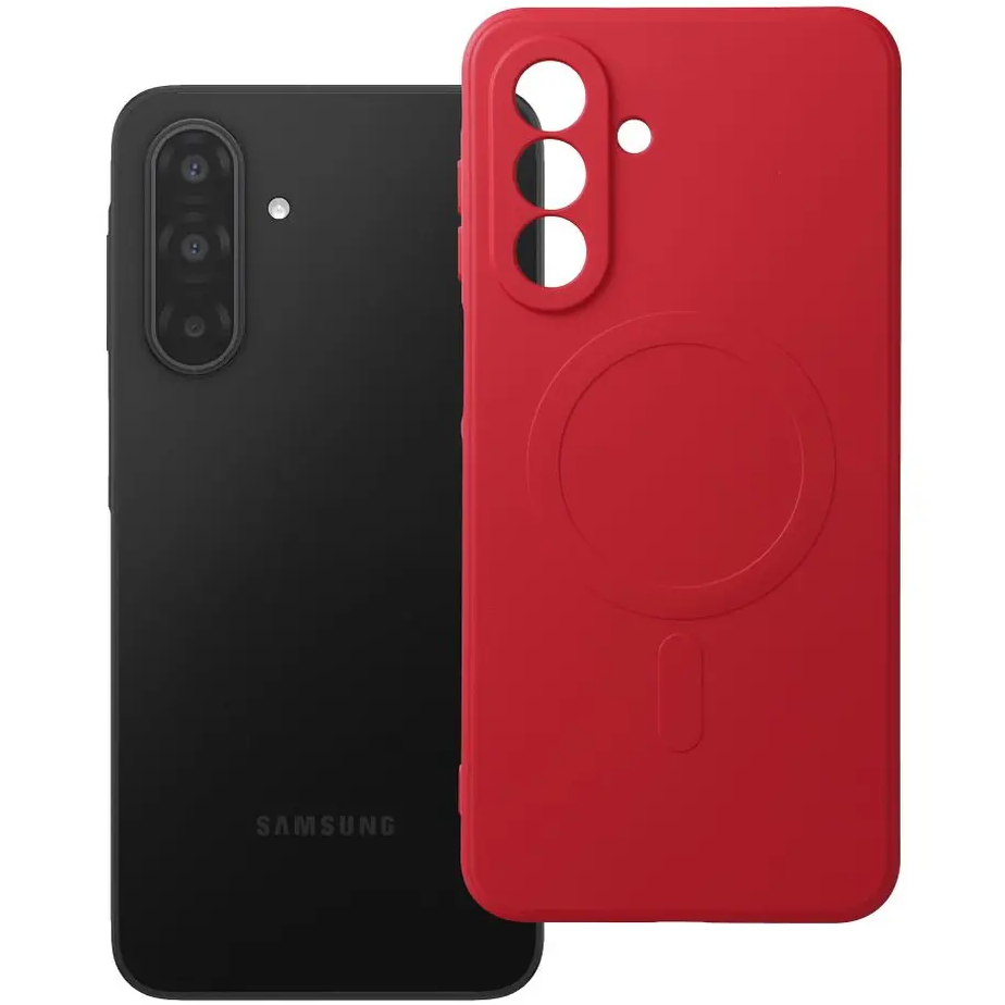 Custodia MagSafe per Samsung Galaxy A18 4G A185 / A17 4G A175 / A17 5G A176, OEM, Silicone Mag, Rossa
