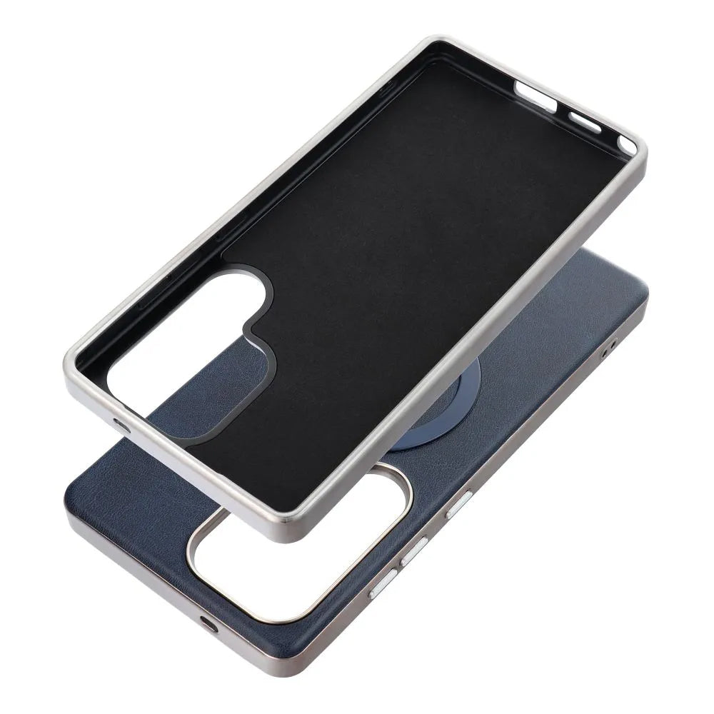 Custodia MagSafe per Samsung Galaxy A36 A366, OEM, Gentleman Mag, Blu Navy