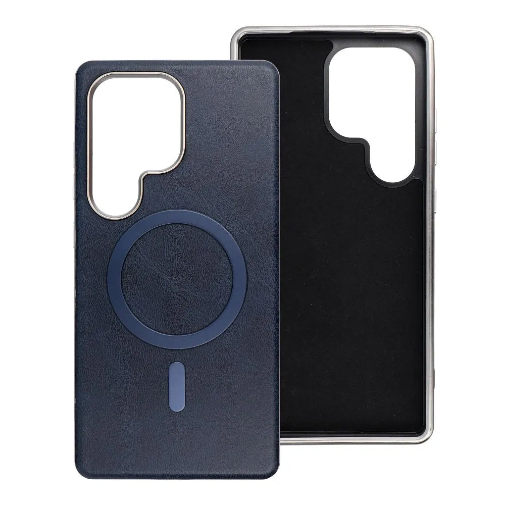 Custodia MagSafe per Samsung Galaxy A56 A566, OEM, Gentleman Mag, Blu Navy