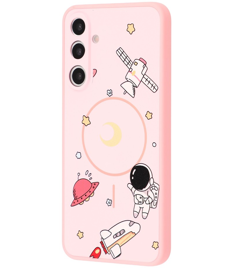 Custodia MagSafe per Samsung Galaxy S26 Ultra S948, OEM, Astronauta Cartoon, Rosa