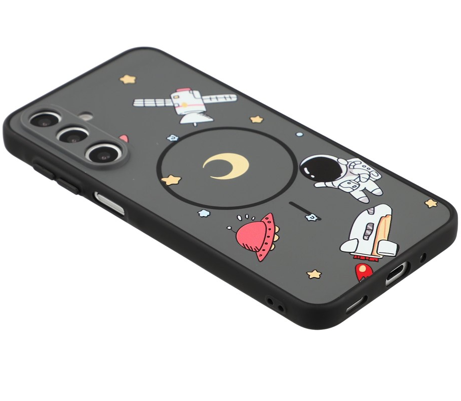 Custodia MagSafe per Samsung Galaxy S25 Ultra S938, OEM, Astronauta Cartoon, Nera