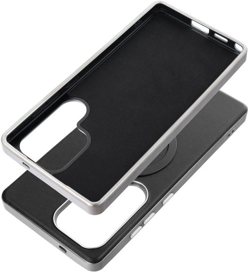 Custodia MagSafe per Samsung Galaxy A56 A566, OEM, Gentleman Mag, Nera