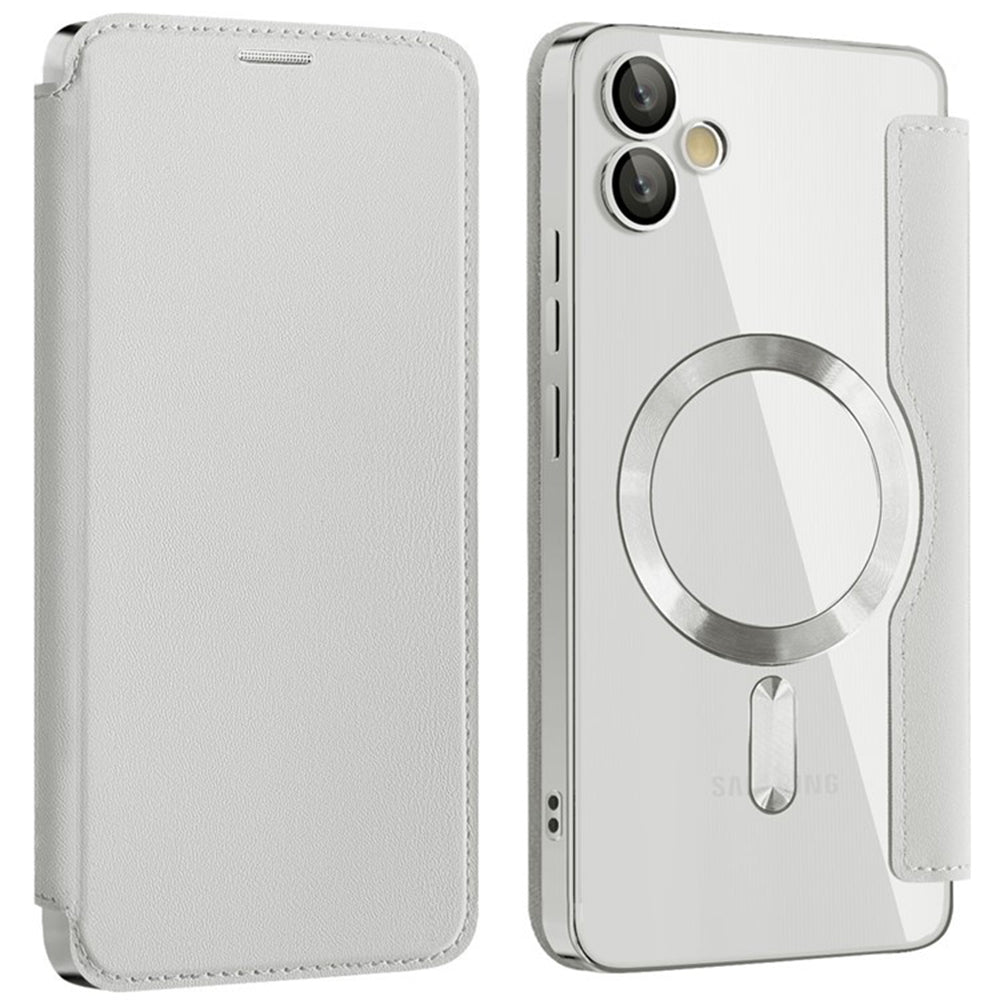 Custodia MagSafe per Samsung Galaxy A05 A055, Techsuit, SmartMag Book, Grigio
