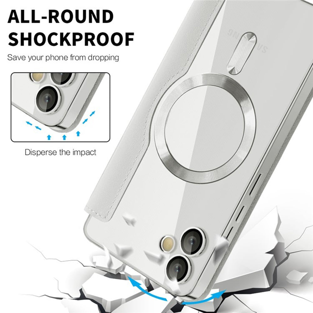 Custodia MagSafe per Samsung Galaxy A05 A055, Techsuit, SmartMag Book, Grigio