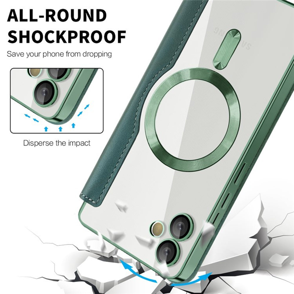 Custodia MagSafe per Samsung Galaxy A05 A055, Techsuit, SmartMag Book, Verde