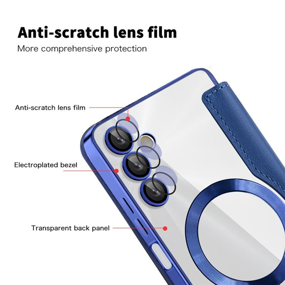 Custodia MagSafe per Samsung Galaxy A05s A057, Techsuit, SmartMag Book, Blu