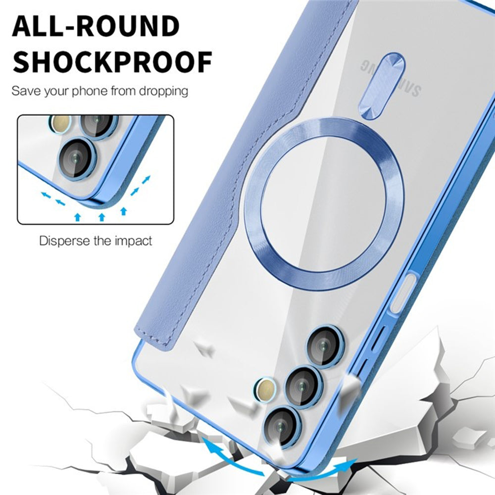 Custodia MagSafe per Samsung Galaxy A05s A057, Techsuit, SmartMag Book, Blu