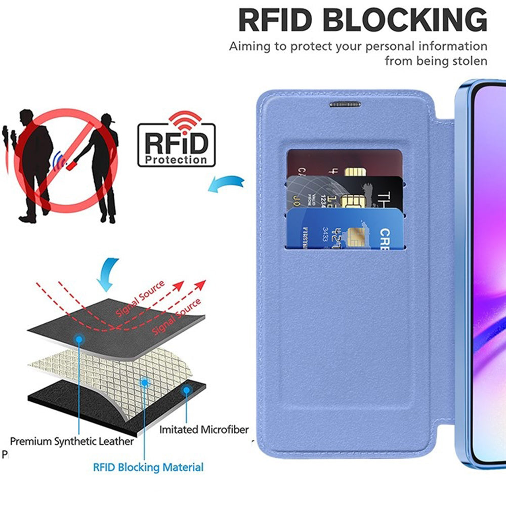 Custodia MagSafe per Samsung Galaxy A05s A057, Techsuit, SmartMag Book, Blu