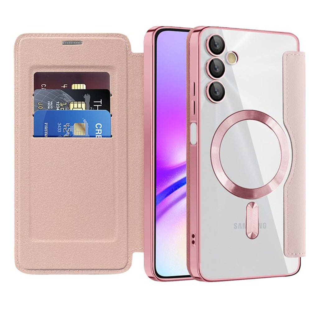 Custodia MagSafe per Samsung Galaxy A05s A057, Techsuit, SmartMag Book, Rosa