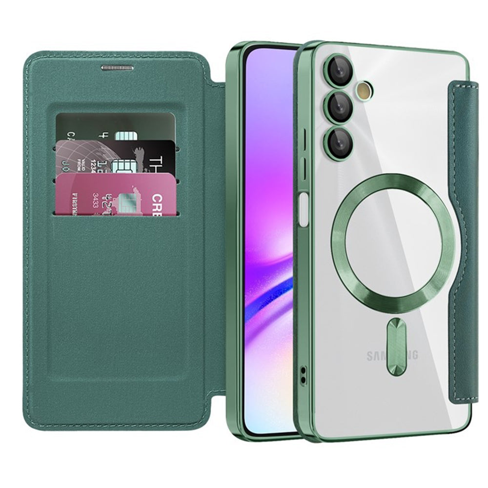 Custodia MagSafe per Samsung Galaxy A05s A057, Techsuit, SmartMag Book, Verde