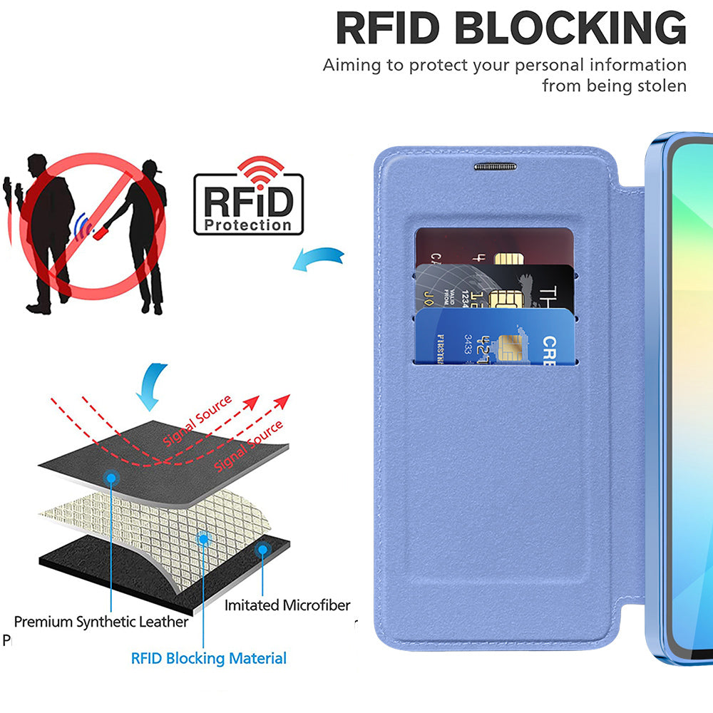 Custodia MagSafe per Samsung Galaxy A06 A065, Techsuit, SmartMag Book, Blu