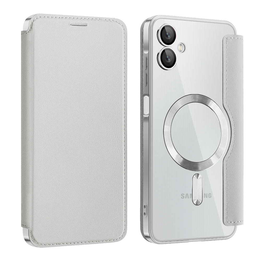 Custodia MagSafe per Samsung Galaxy A06 A065, Techsuit, SmartMag Book, Grigio