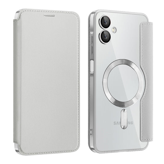 Custodia MagSafe per Samsung Galaxy A06 A065, Techsuit, SmartMag Book, Grigio