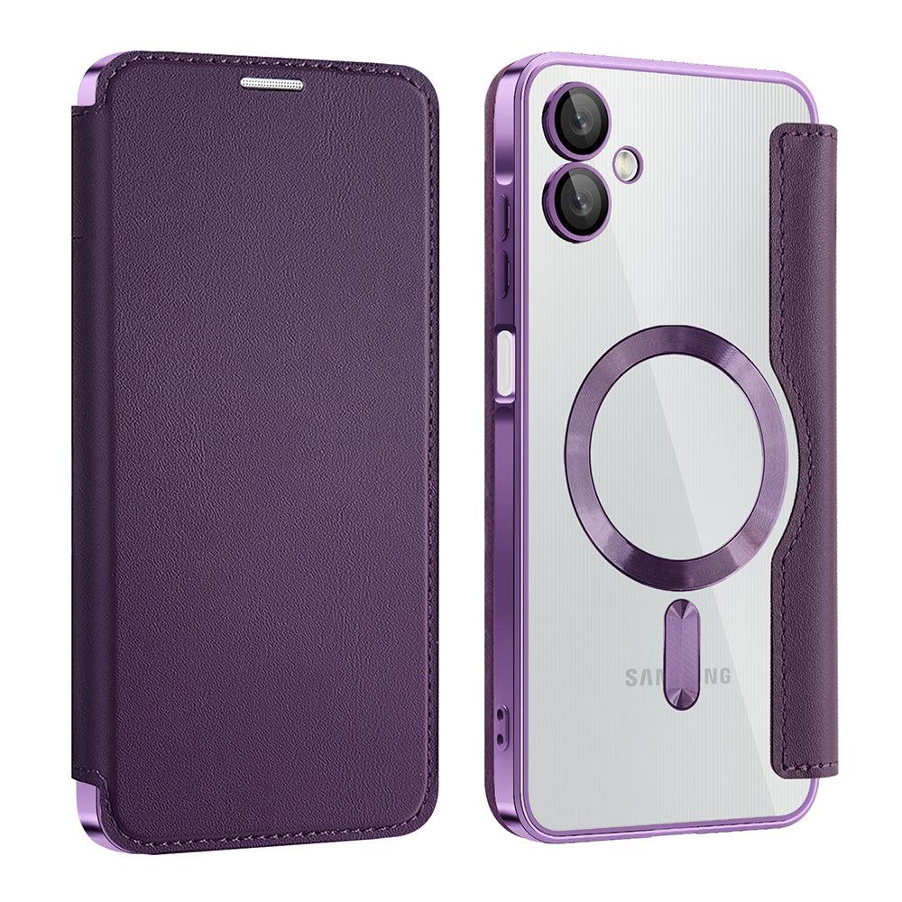Custodia MagSafe per Samsung Galaxy A06 A065, Techsuit, SmartMag Book, Viola