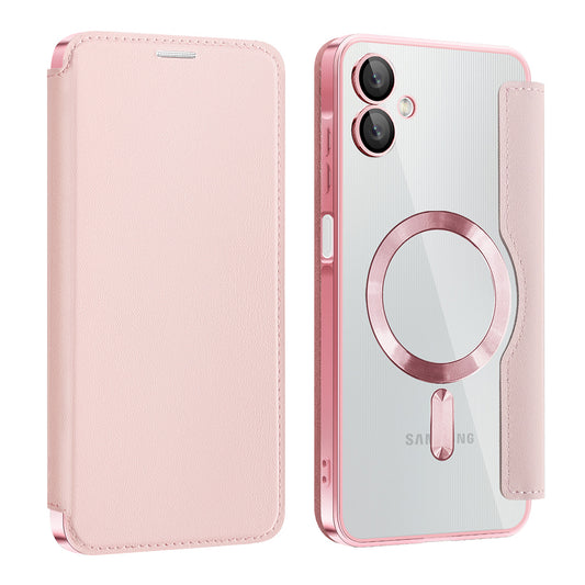 Custodia MagSafe per Samsung Galaxy A06 A065, Techsuit, SmartMag Book, Rosa