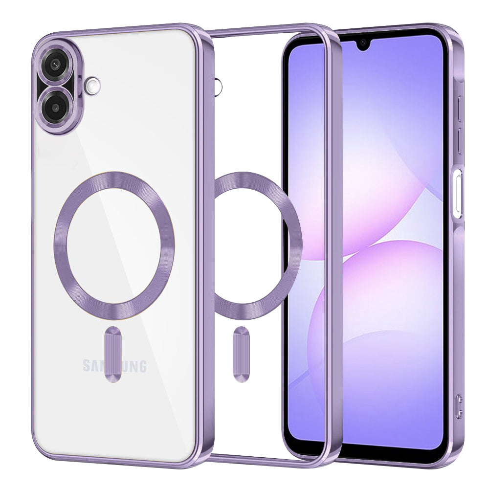 Custodia MagSafe per Samsung Galaxy A07 4G A075, Techsuit, Luxury Crystal, Viola Chiaro