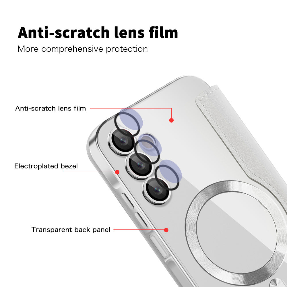 Custodia MagSafe per Samsung Galaxy A15 5G A156 / A15 A155, Techsuit, SmartMag Book, Grigio