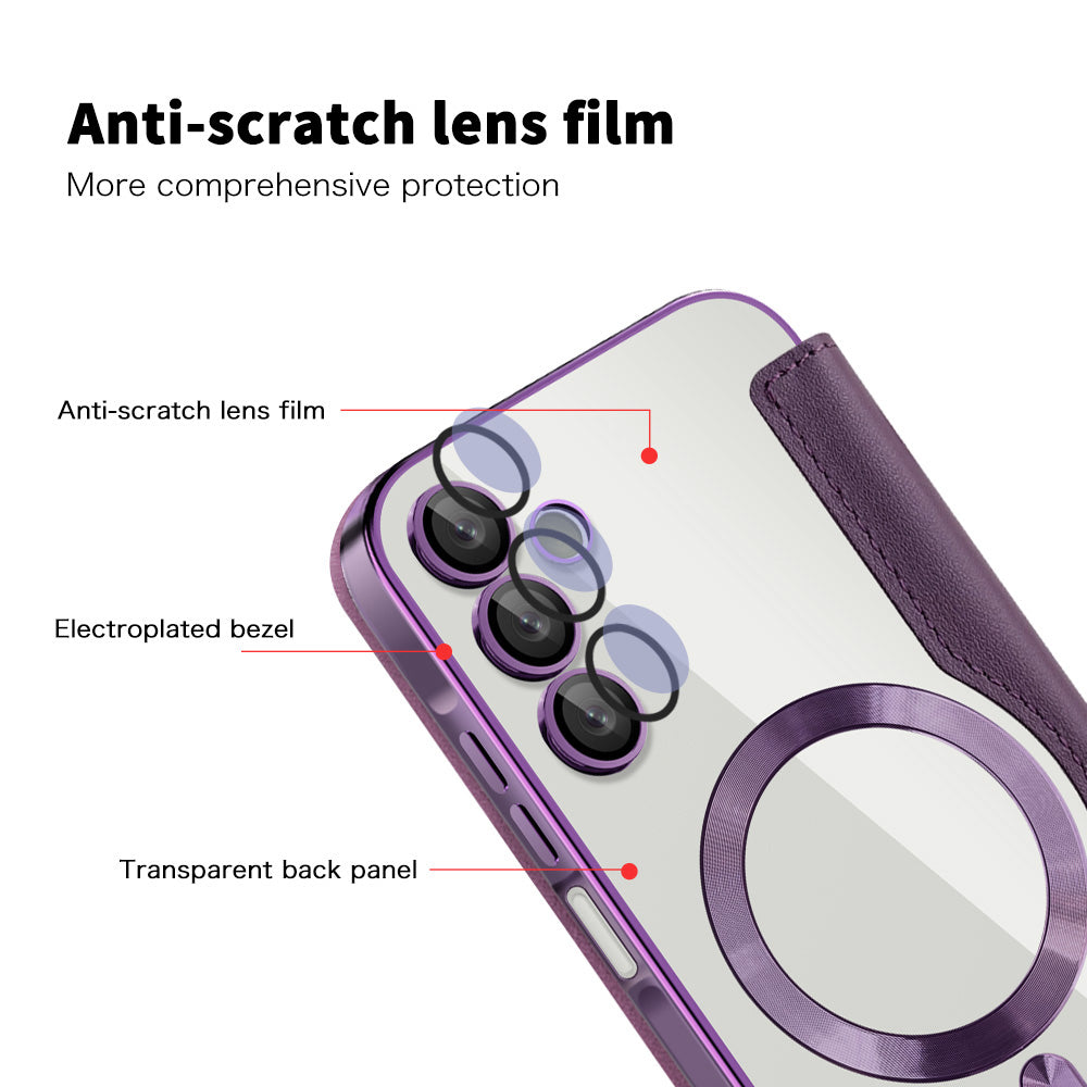 Custodia MagSafe per Samsung Galaxy A15 5G A156 / A15 A155, Techsuit, SmartMag Book, Viola
