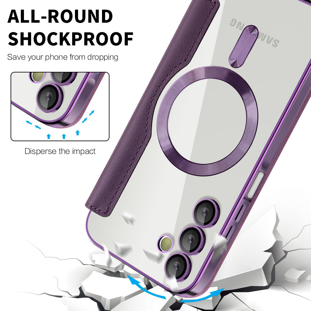 Custodia MagSafe per Samsung Galaxy A15 5G A156 / A15 A155, Techsuit, SmartMag Book, Viola